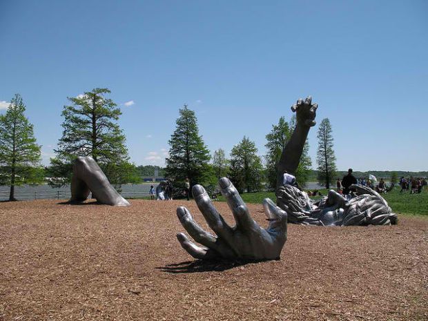 The Awakening sculpture at Hains Point in East Potomac Park